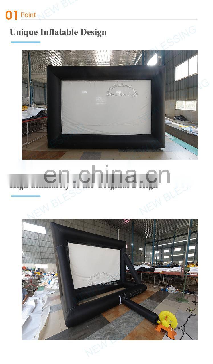 Factory customized family outdoor PVC rear projector inflatable movie screen