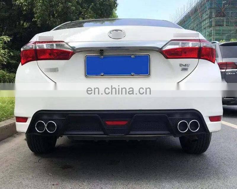 Auto exterior parts front lip splitter front bumper lip body kit for Corolla 14 rear diffuser spolier