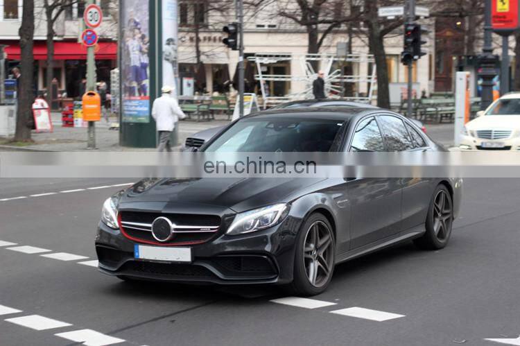 C-CLASS W205 C63 A style body kit 14~16y PP material front bumper grille side skirts trunk spoiler rear bumper exhaust tips