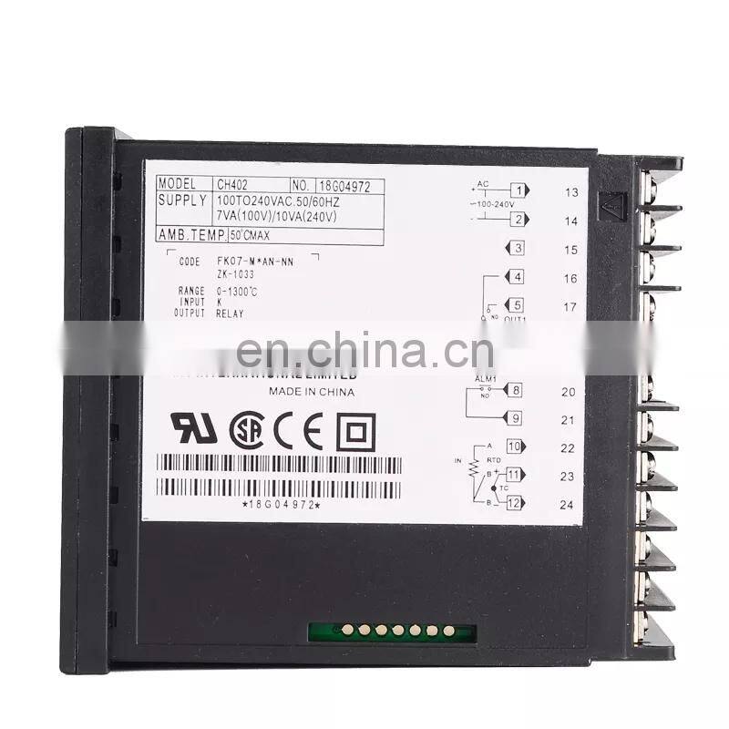 Oven Thermostat Digital Temperature Regulator PID Temperature Controller CH402 SSR Relay Dual Output Vertical 48*96mm