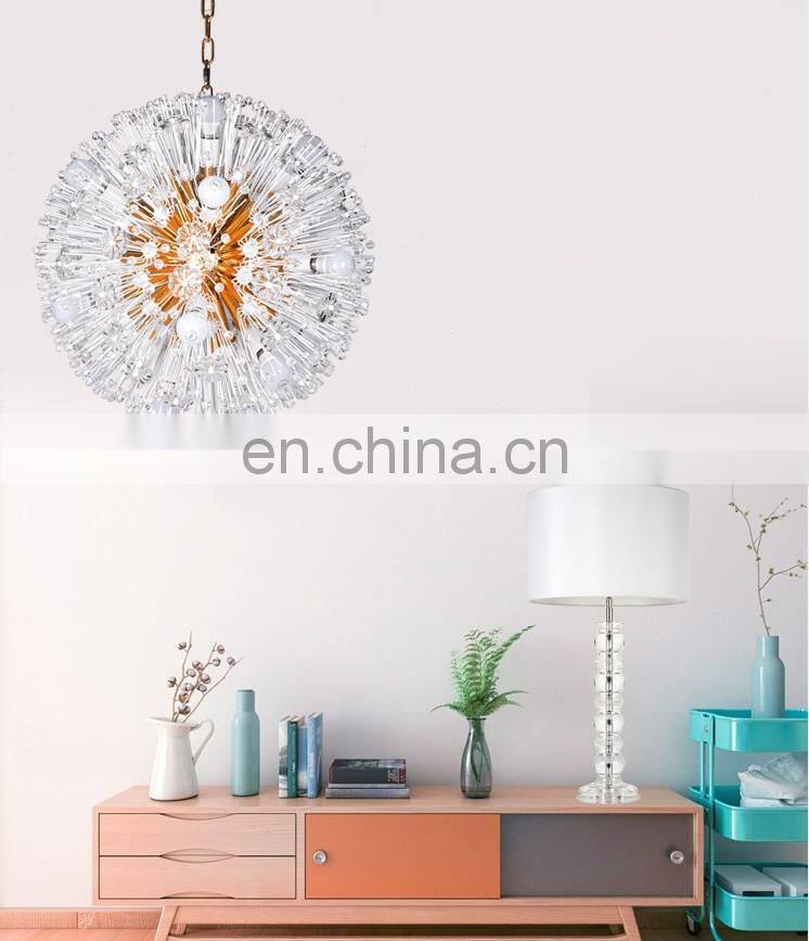 Unique Clear Column Glass Lamps Crystal Table Lamps for Living Room Lamp with White Line Fabric
