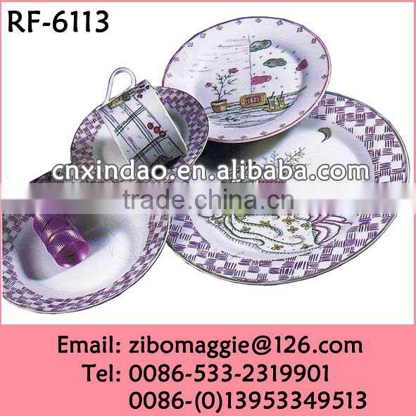 Wholesale Daily Designed Round Ceramic Antique Dinner Set for Tableware