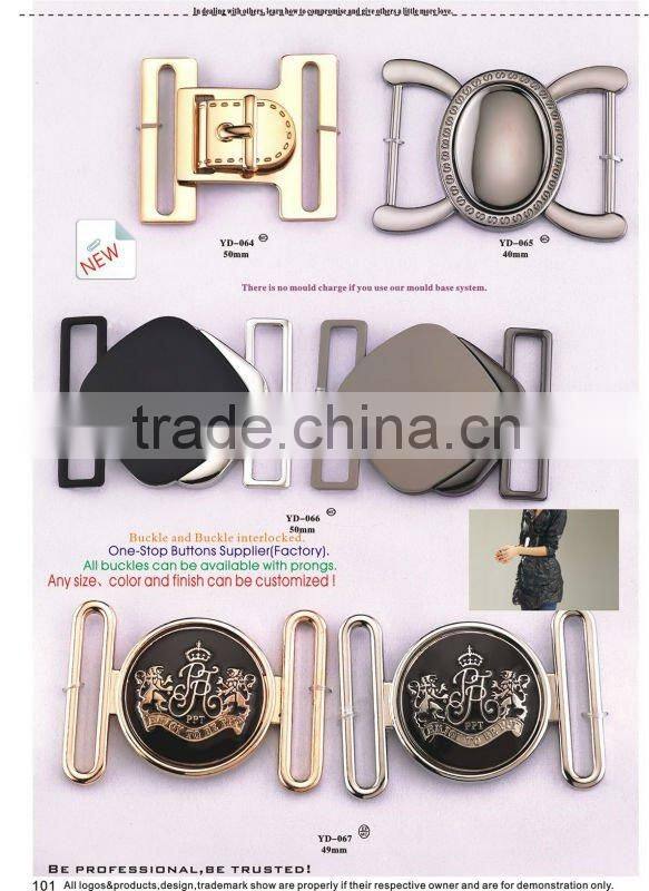 Imitation Leather Black Nylon Character Buckle