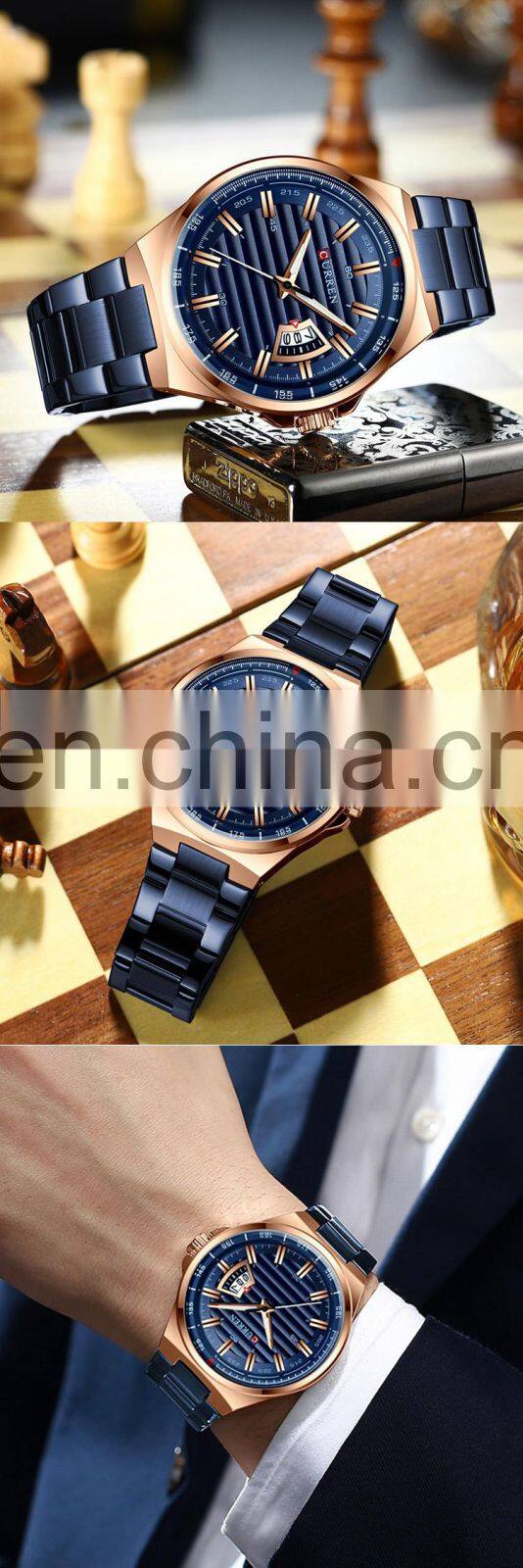 CURREN 8375 Fashion Business Men Watches Stainless Steel Strap Analog Quartz Japanese Watch