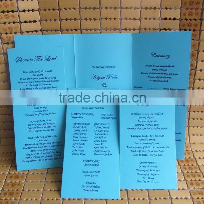 Best Price Modern Royal Diamond Blue Pocketfold Wedding Invitations