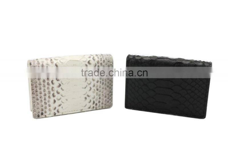 High Quality White and Black Color Genuine Saffiano Leather Credit Card Holder Purse Business Name Card Pouch