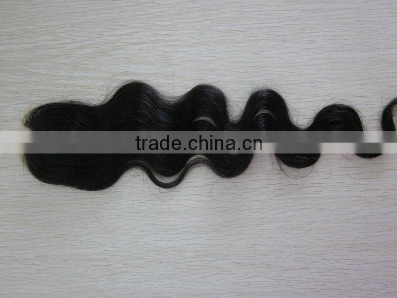 100% human hair silk PU base top lace front closure hair pieces