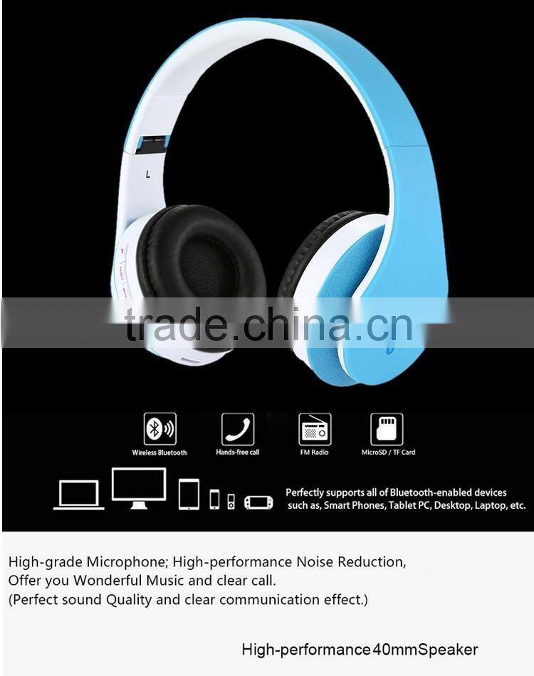 New products 2016 STN-12 HIFI Noise isolating headband headphones wireless bluetooth headset with fm and tf card