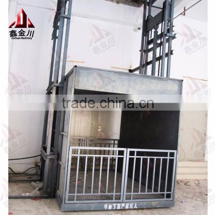Vertical hydraulic cargo lift