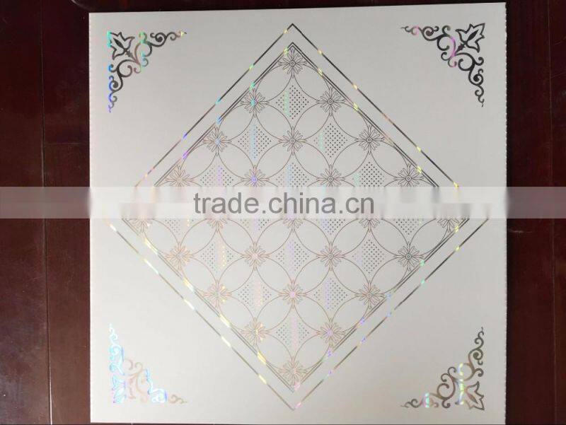 2015 hot sale in India manufacturer recomended waterproof& fireproof square 595 pvc plastic ceiling tiles bargain-priced goods