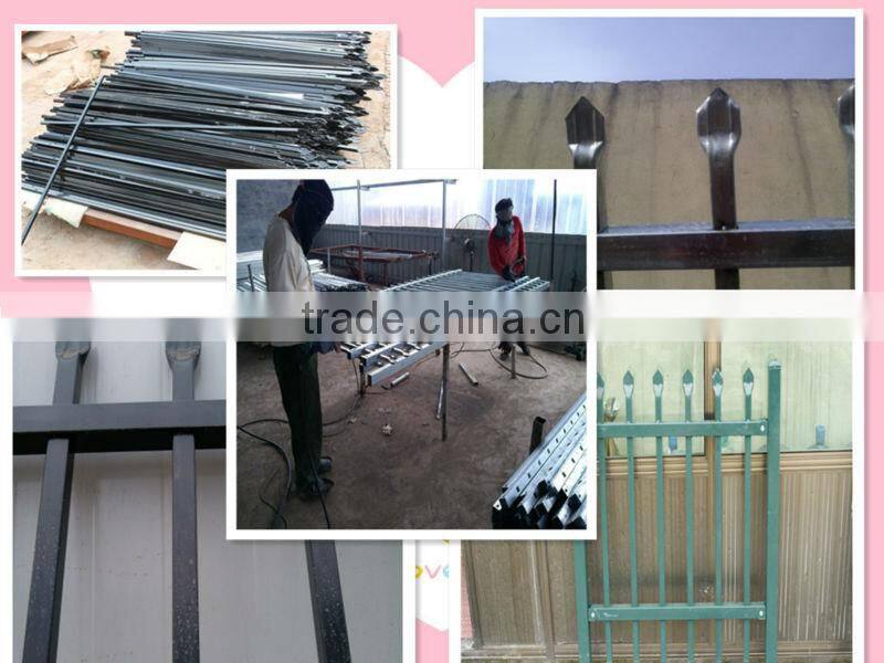 Colored powder coated wrought iron metal fence