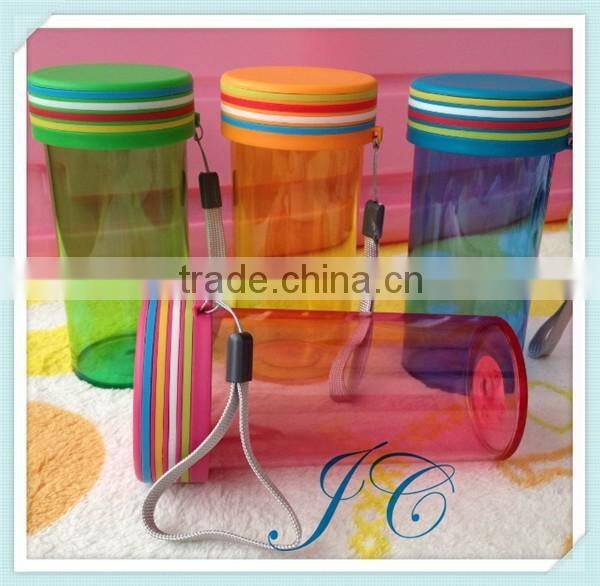 double wall glass cup / glass tea cup / glass coffee cup with wooden lid