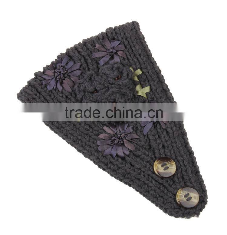 Fashion Charm Ladies Winter Hand Knitting Lace Flower Head Band
