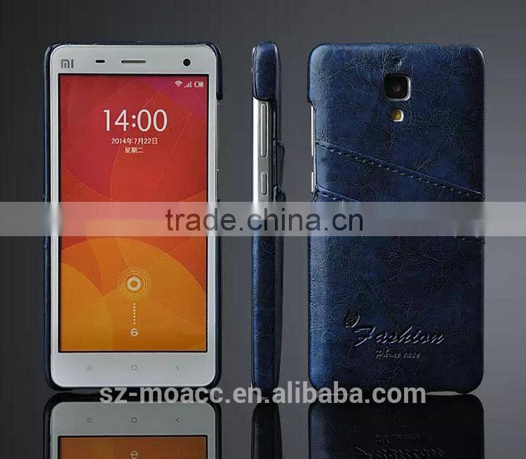 High Quality pu leather Back Cover case for xiaomi mi4