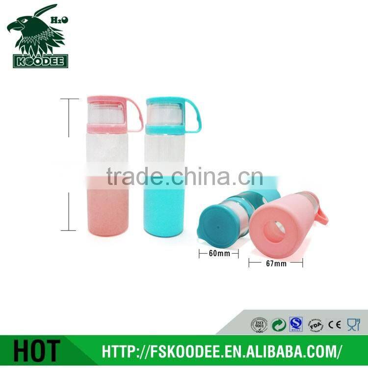 2016 Kid's gift Temperature resistant high borosilicate glass water bottle