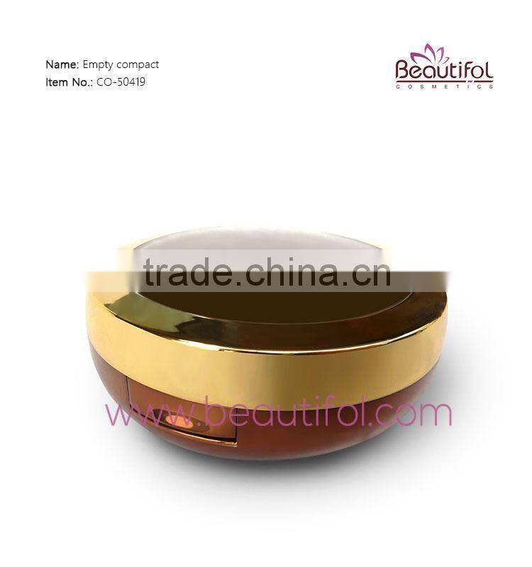 Empty BB cream blush case, round cosmetic compact container