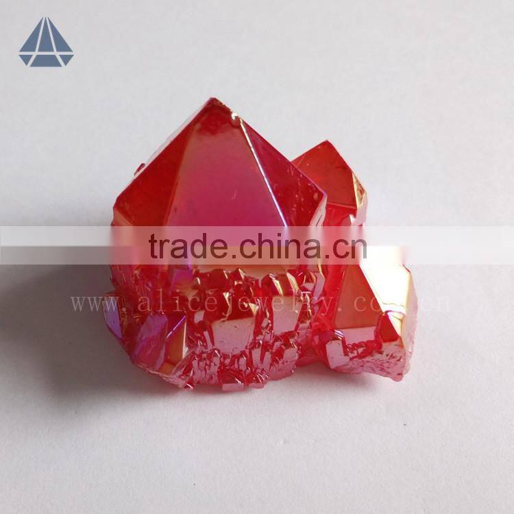 Wholesale rock ruby aura quartz crystal cluster healing stones