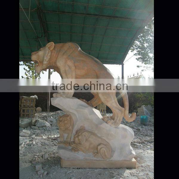 Mighty lion stone statue