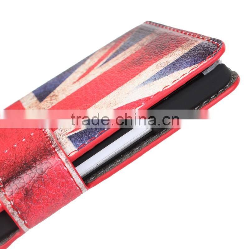 For HTC One M7 Retro UK/US Flag Flip Leather Cover Case