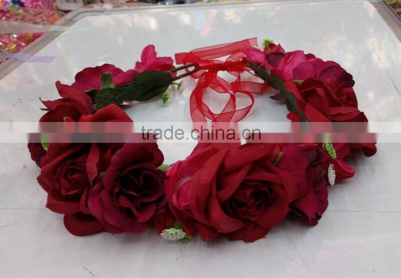 Fashion tiara flower garland crown headband for women wedding garland crown handband for girls