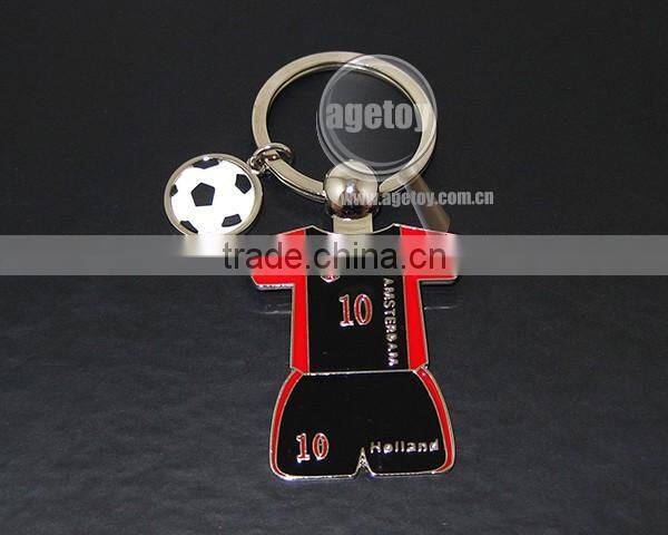 Holland Souvenir Soccer Ball Custom Metal Soccer Jersey Keychain