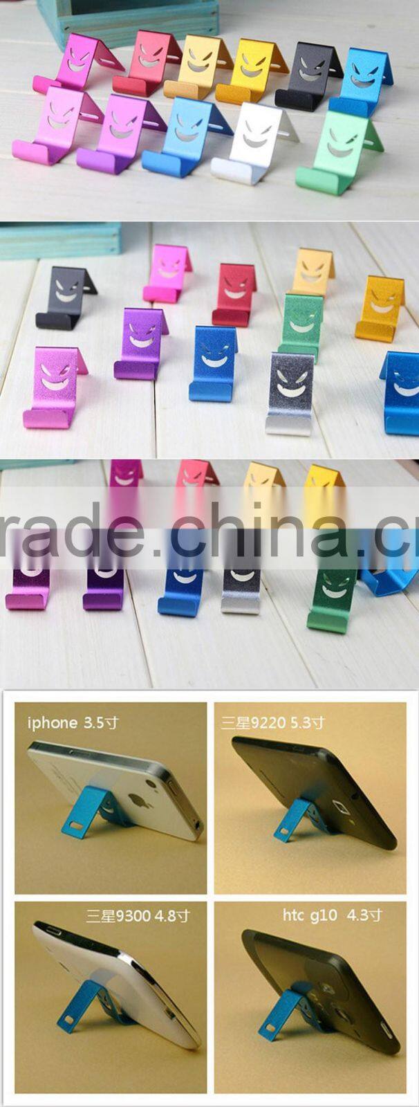 Universal Color Devil Smile Face Aluminum Metal Mini Cell Phone Holder Smartphone Hoder Phone Stand