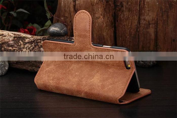 2016 magnetic flip wallet retro leather case for iphone 6 6s 4.7
