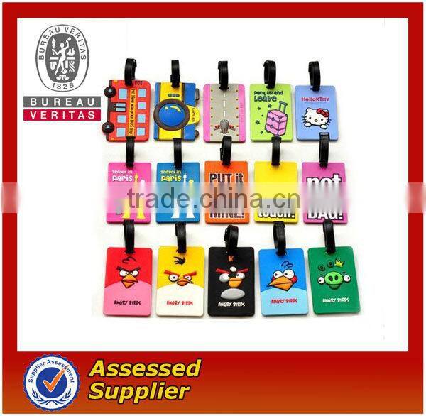 fanny embossed 2D soft PVC travel luggage tag