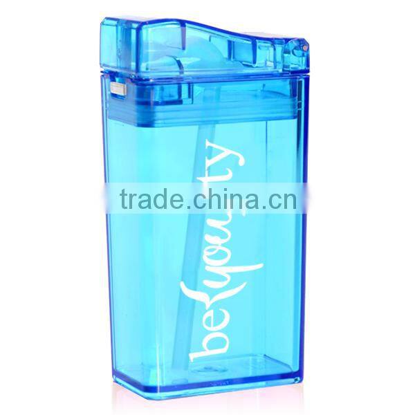 240ml/8oz good healthy rectangle shaped children plastic drink box with straw