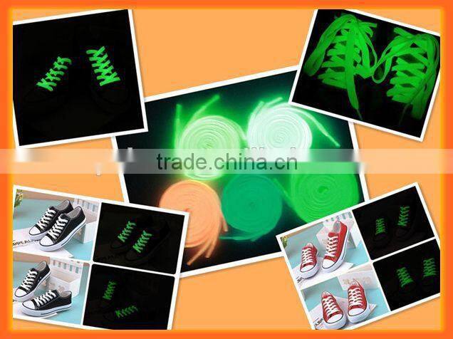 2016 Hangzhou YO YO Fluorescent shoe laces Glow shoe laces el Shoe Laces With MOQ 50 Pairs