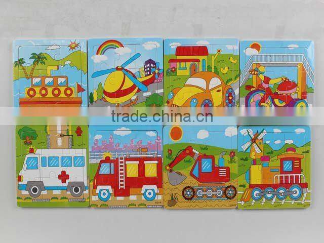 9 Pieces Intellectual Wooden Puzzles(8 Styles Asst'')