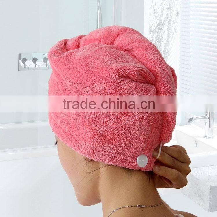 Sweet Superfine Fiber Soft Dry Hat Cap coral fleece hair drying towel