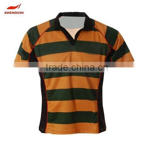 Customized sublimation printing durable rugby jersey with team logo rugby shirt custom sublimated blank rugby jersey made