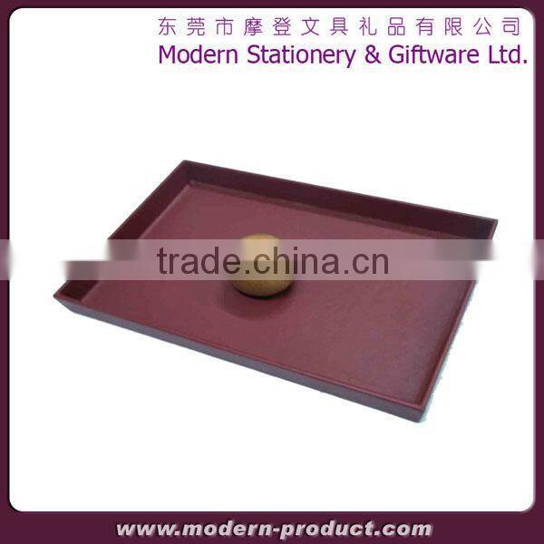 2013 new style fashionable leather hotel service tray