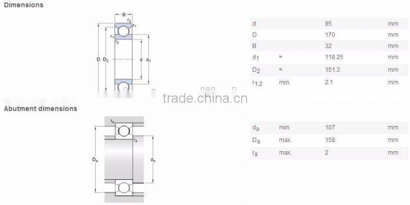 High precision ntn deep groove ball bearing 6219 6219rs 6219-2rs with rubber sealed