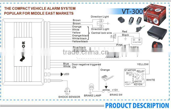 1-way Vibration record car alarm