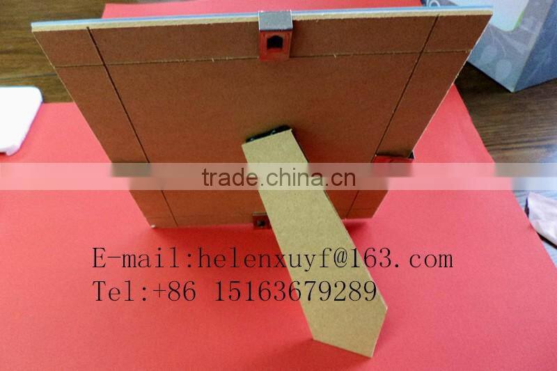 Extremely cheap frameless glass clip photo frame with back stand and hanging hooks