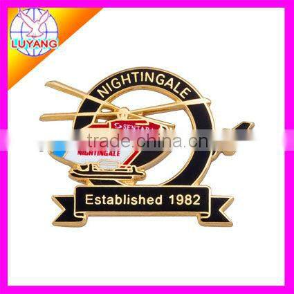 gold plated cloisonne high quality lapel brooch LYLP-013 for promotion gift