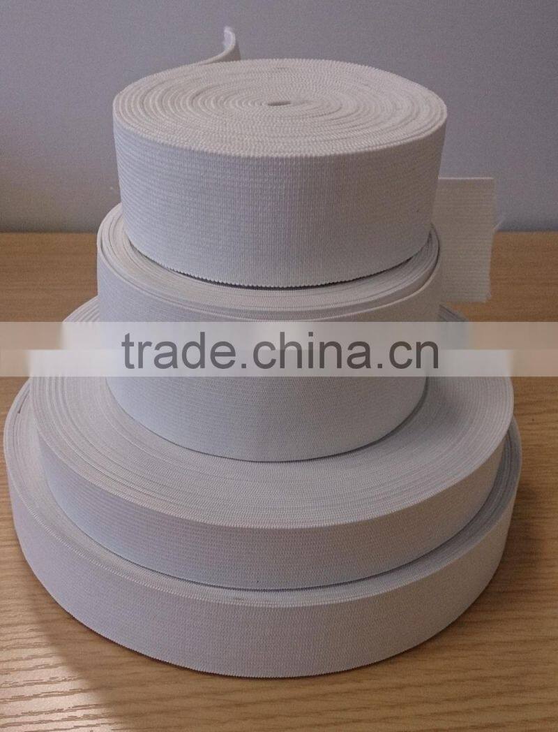 Different size elastic tape for garments.