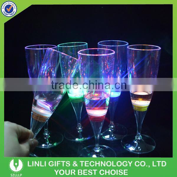 2016 Logo Printed Led Color Changing Flashing Champagne Cup