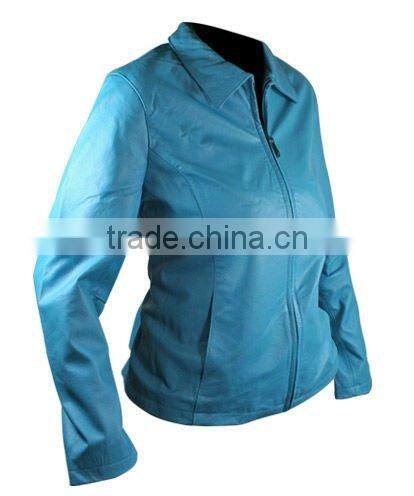Ladies Colored Leather Jacket, Green Leather Jacket for Womens, Ladies Fitted Leather Jacket