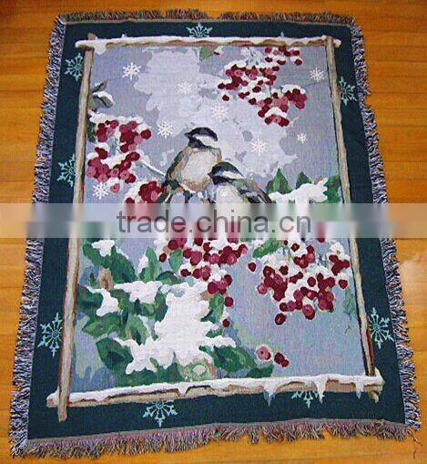 China customized design woven throw and blankets, jacquard technics, 50*60" size