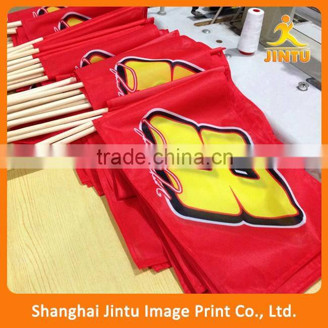 Sublimation printing promotonal 110g polyester custom hand waving flag