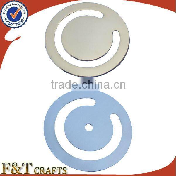 2015 custom round shape blank metal bookmark