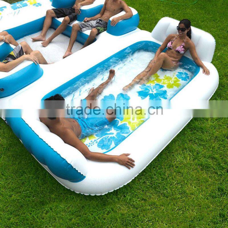 water towable inflatable seat island floating lounge