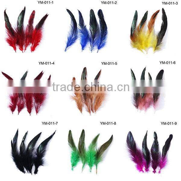 Black saddle Badger rooster feathers