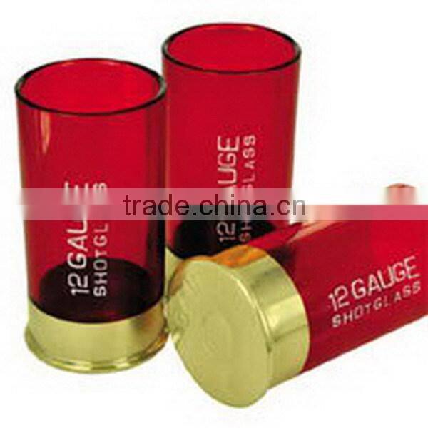 Good quality manufacture gold logo long shot glass