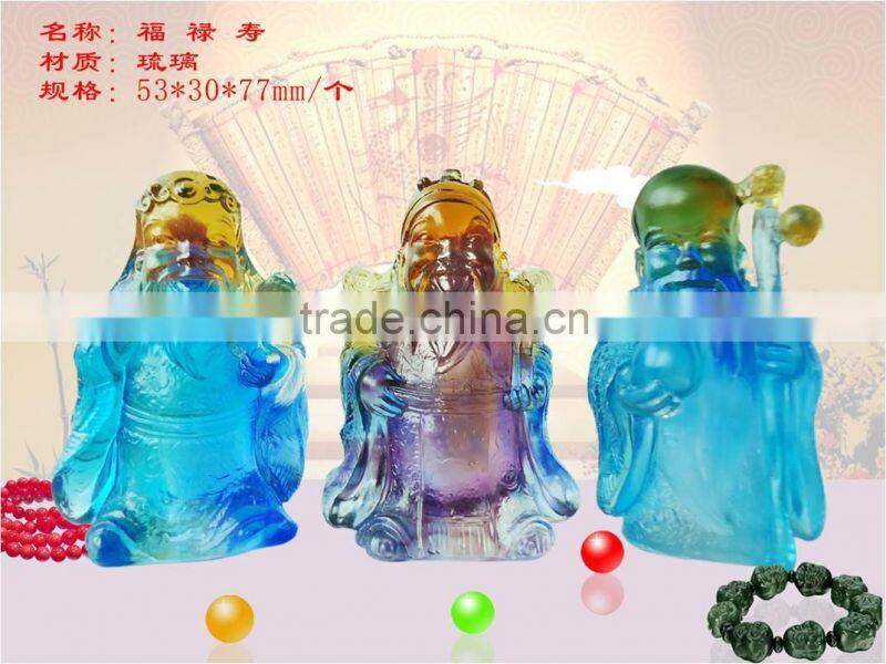 Factory Wholesale Colored Glaze Crystal buddha statues