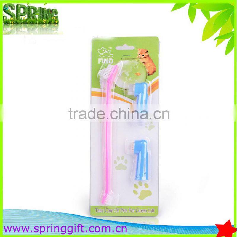 3 in1 finger Pet Brushes Dog Cat Teeth Care Toothbrush in blistercard