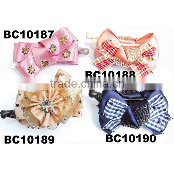 fabric ribbon bow hair accessories banana clips wholesale